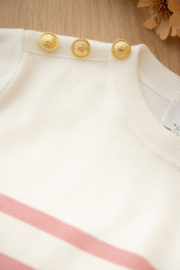 Lindsey Top In Pink Stripes