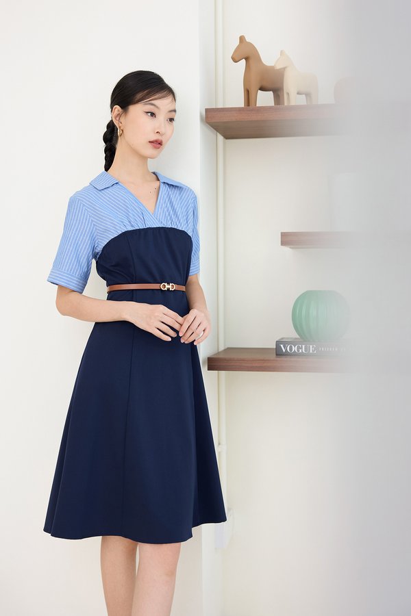 Carlie Dress In Navy Blue