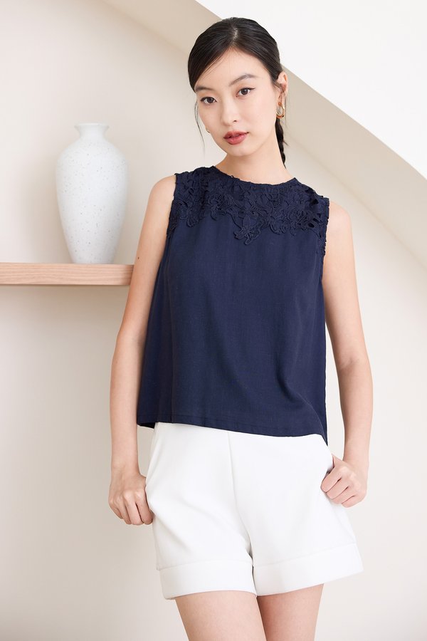 Dosia Top In Navy Blue