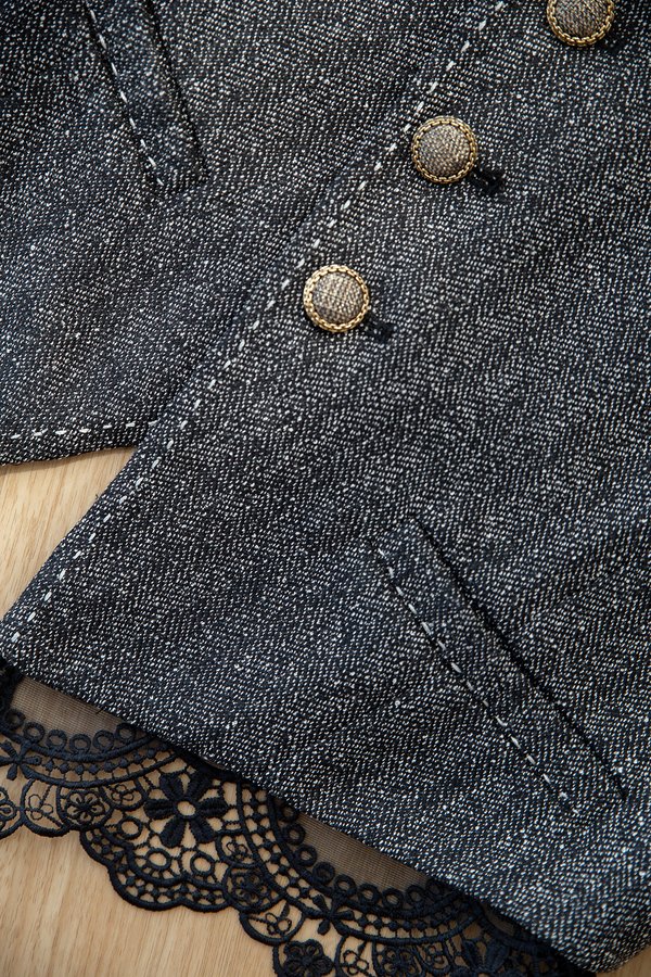 Aidan Top In Tweed Grey