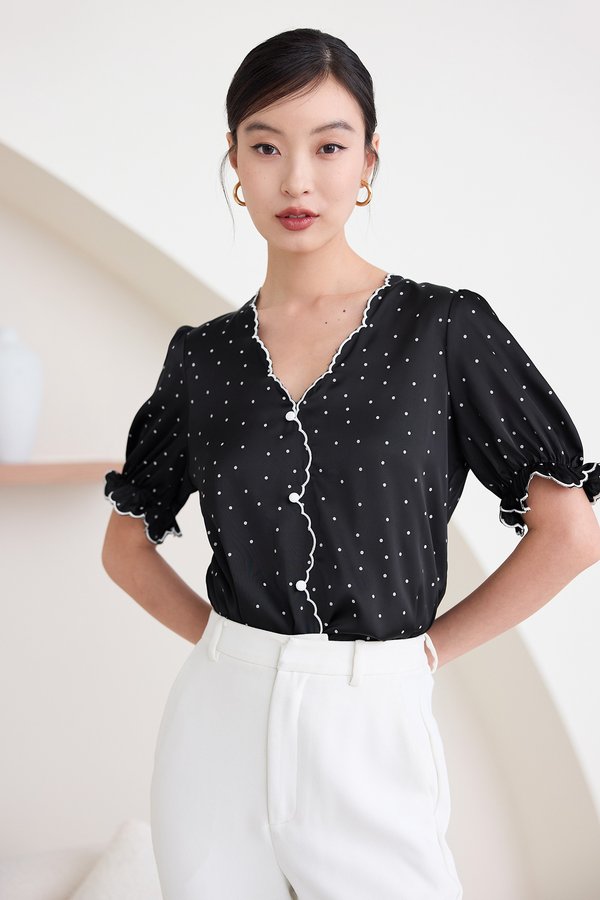 Anatasia Top In Black Dots