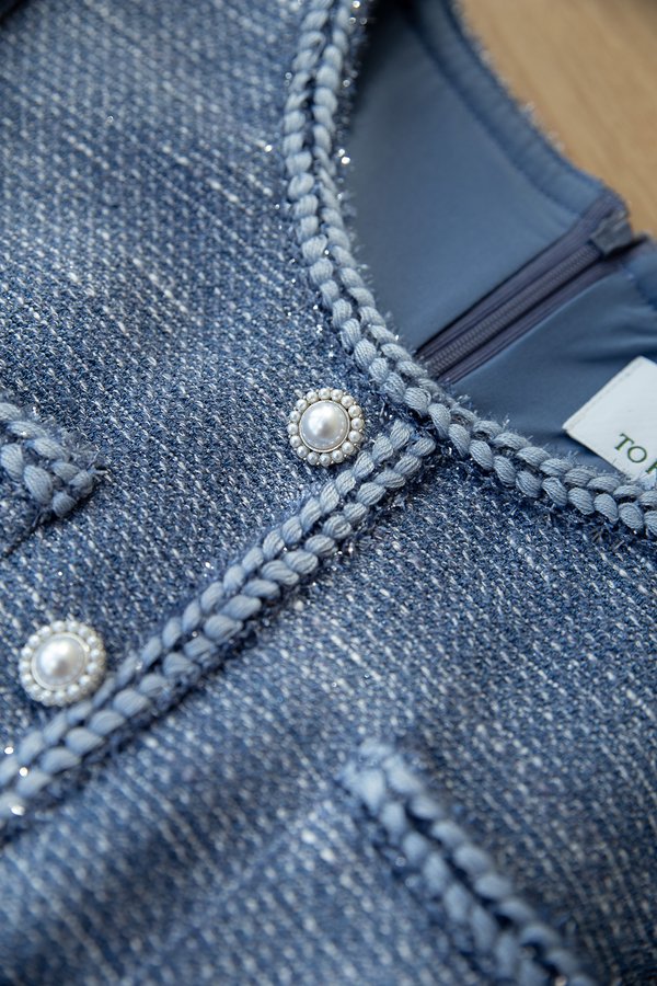 Antoinette Dress In Muted Blue