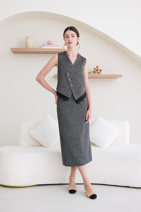 Craig Skirt In Tweed Grey
