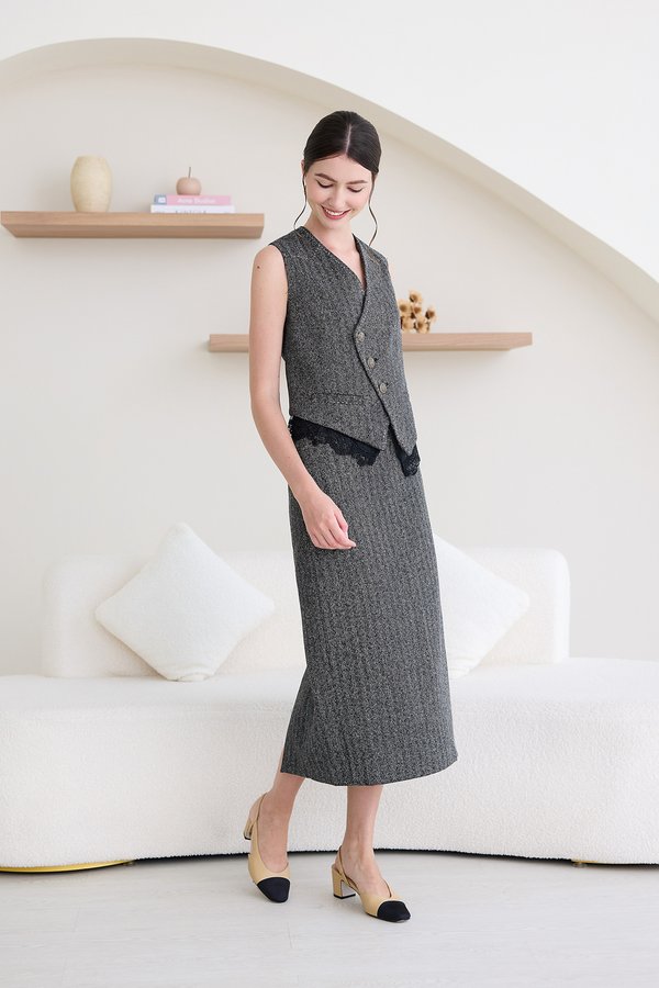 Craig Skirt In Tweed Grey