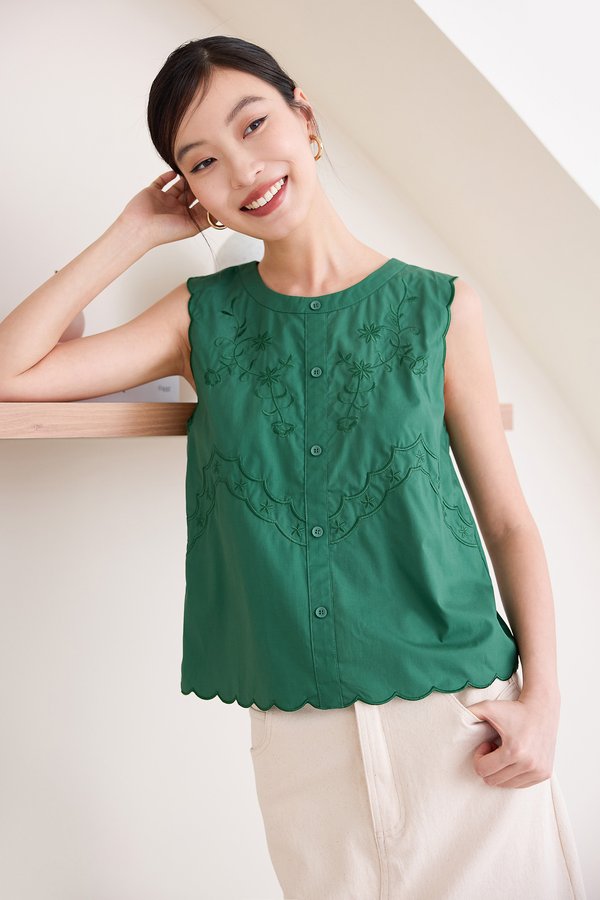 Naya Top In Pine Green