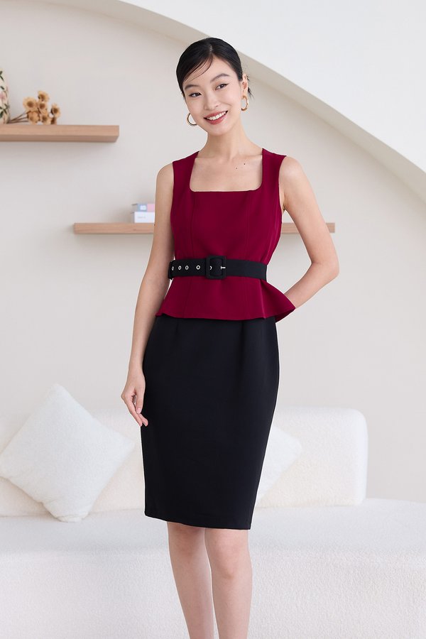 Quinnie Dress In Cherry Black
