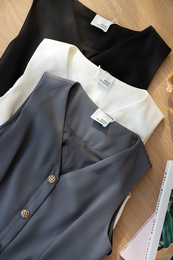 Elara Top In Military Grey