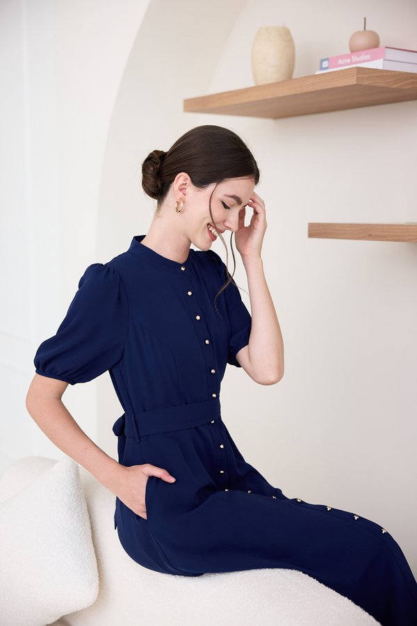 Zinnia Dress In Navy Blue