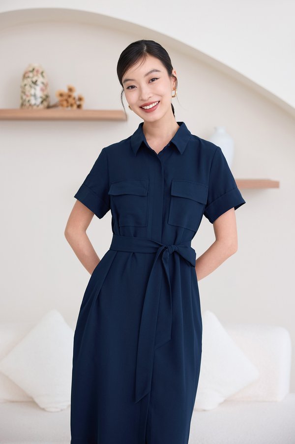 Sojourner Dress In Navy Blue