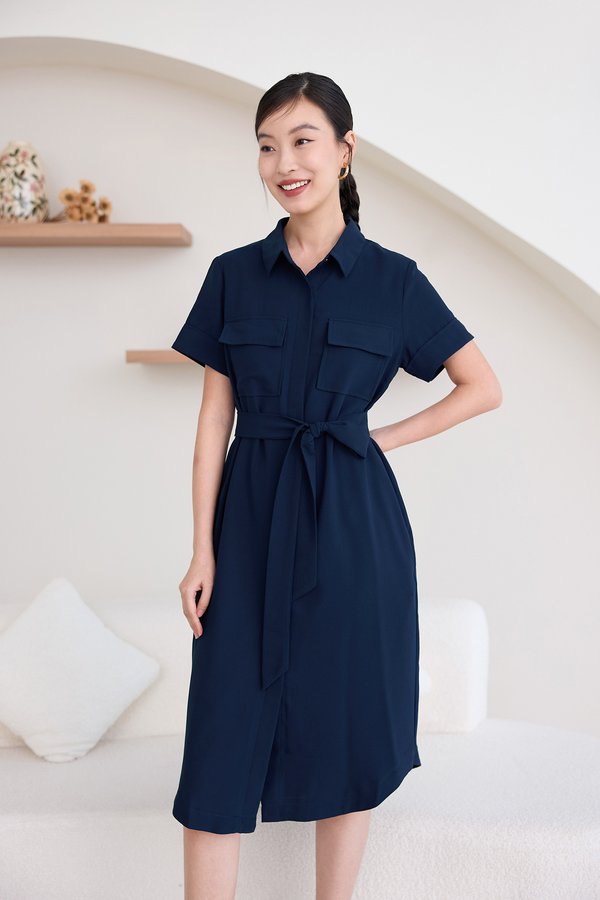 Sojourner Dress In Navy Blue