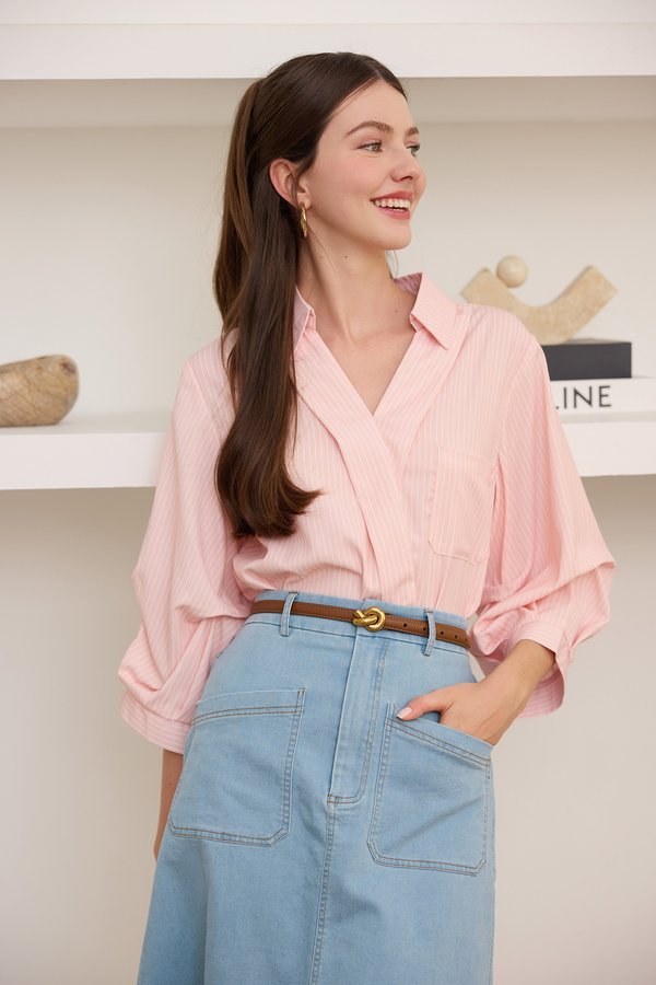 Momo Top In Pink Stripes