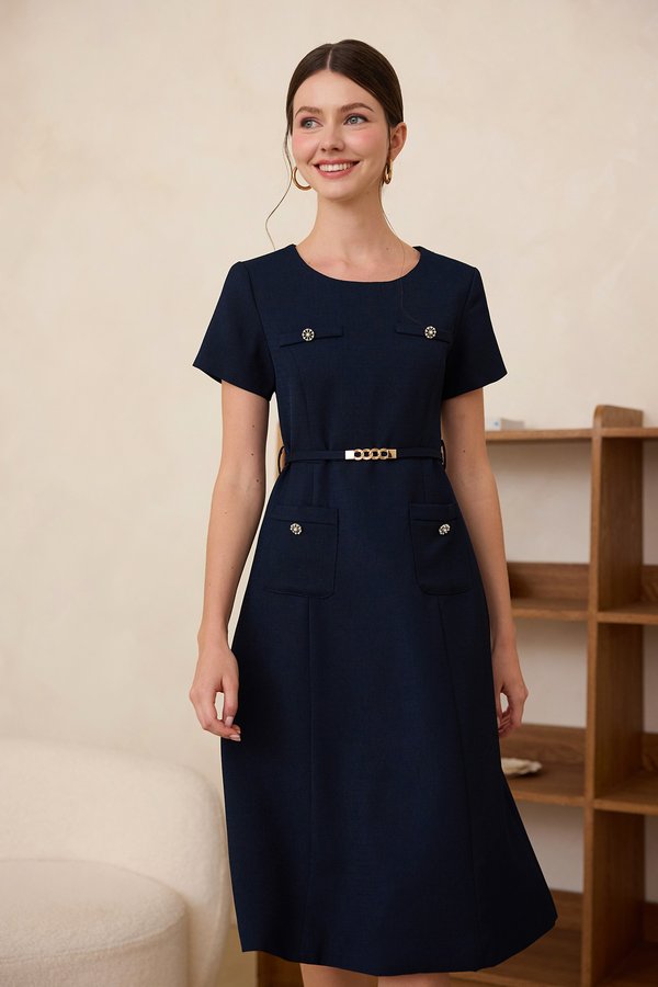 Marcel Dress In Navy Blue