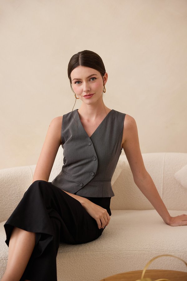 Saphira Romper In Grey Black