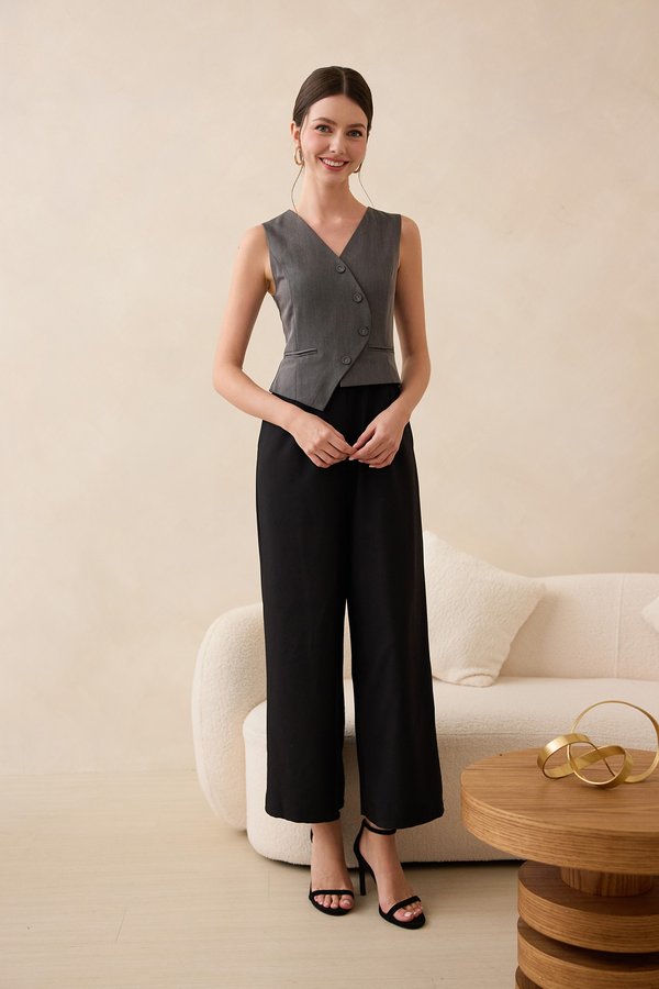 Saphira Romper In Grey Black