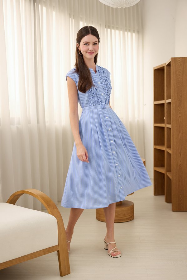 Dandelion Dress In Blue Stripes