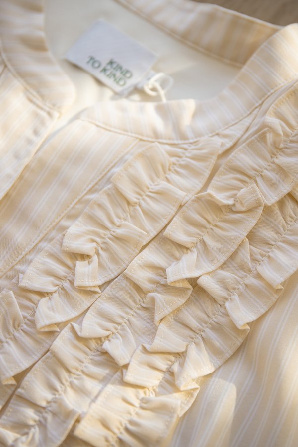 Dandelion Dress In Cream Stripes