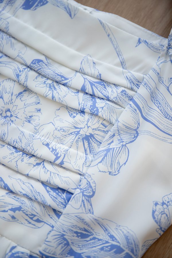 Olya Dress In Blue Prints