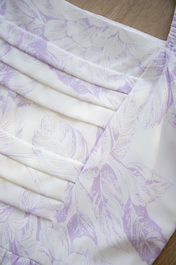 Olya Dress In Lilac Prints