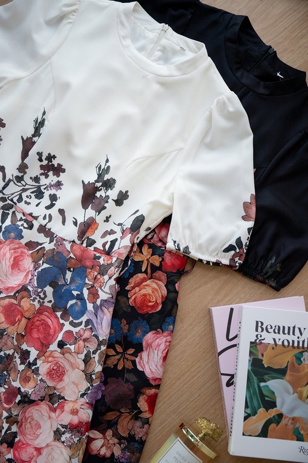 [Backorder] Ciara Dress In White Florals