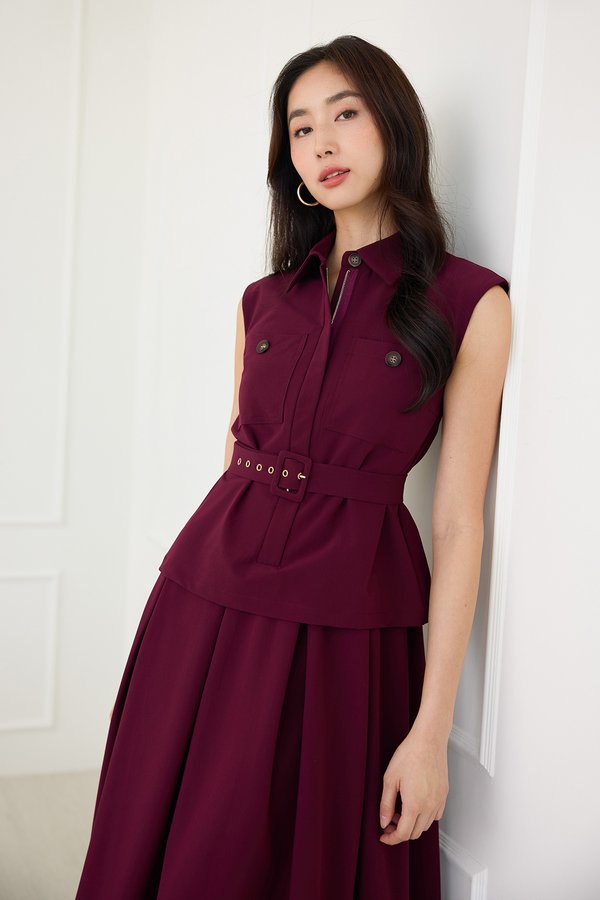 Janelle Dress In Wine