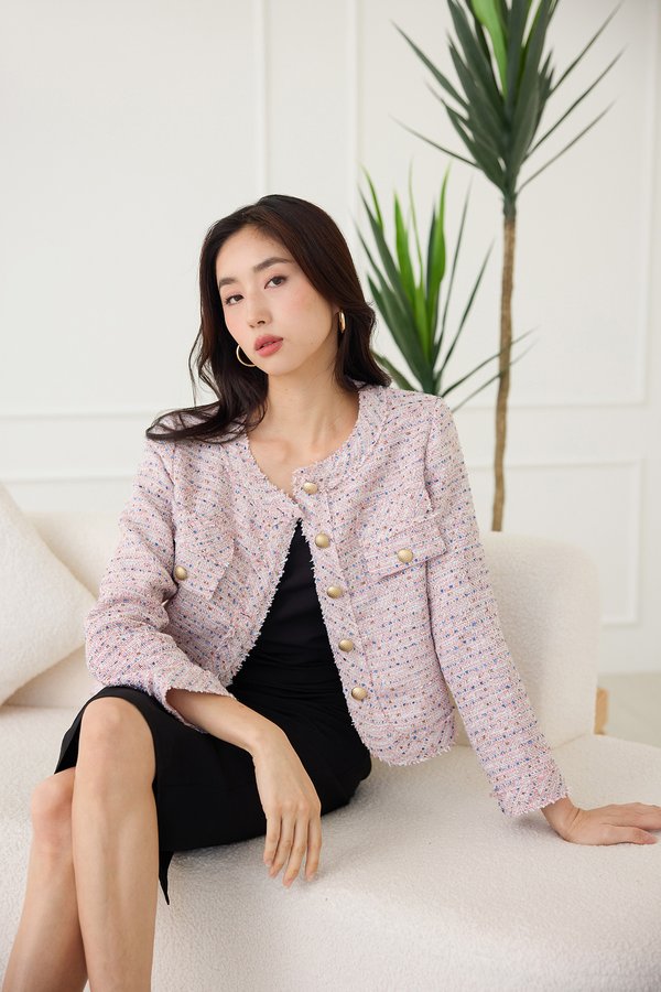 Jemma Jacket In Pink Tweed