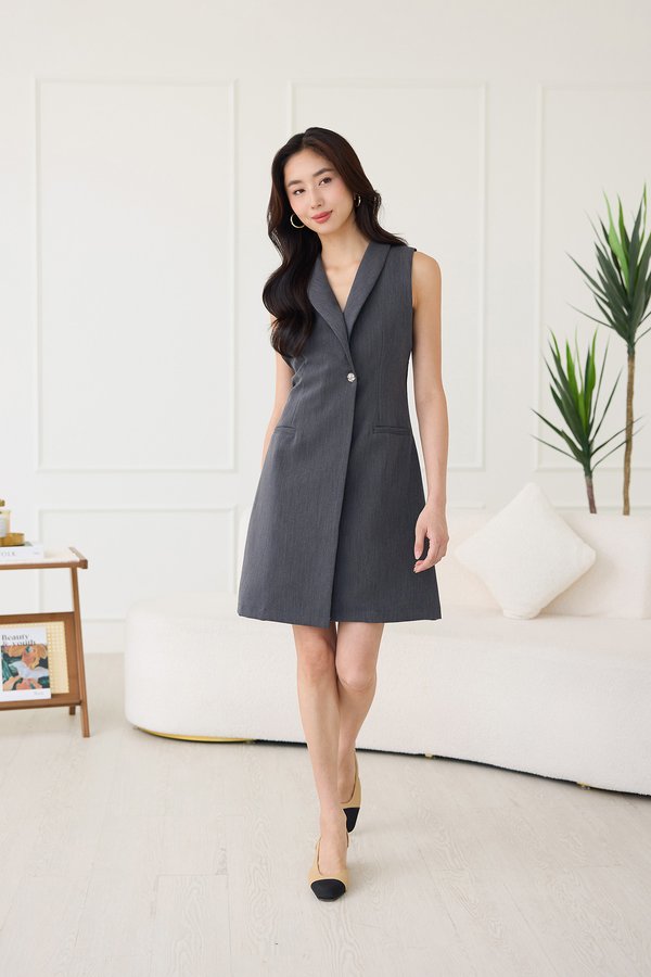 Roxanne Dress In Heather Grey