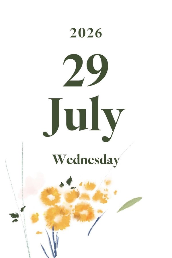 2026 July 29th (Wednesday)