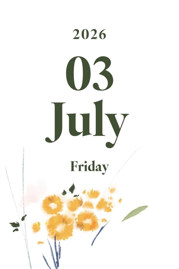 2026 July 3rd (Friday)