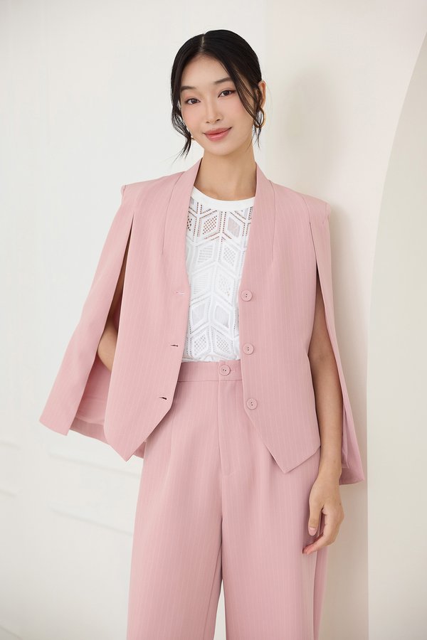 Naples Pants In Pink Pinstripes
