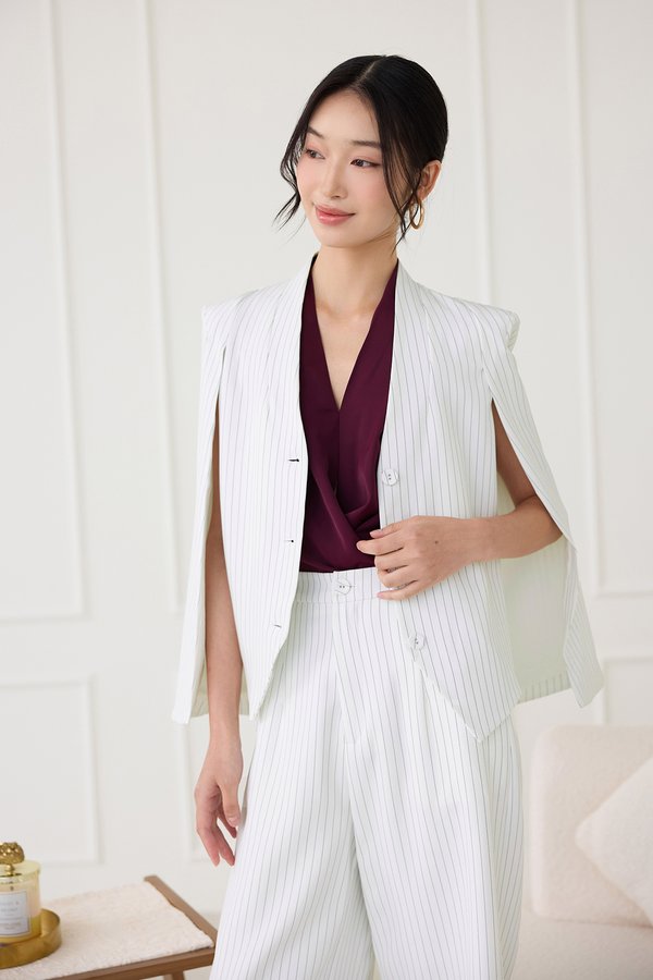 Naples Pants In White Pinstripes