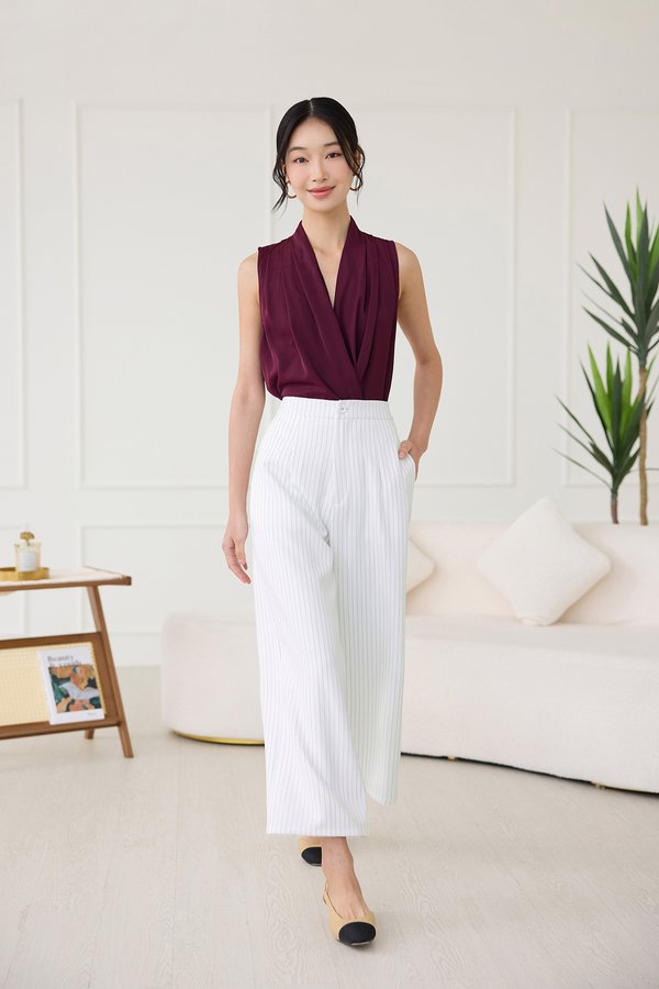 Naples Pants In White Pinstripes