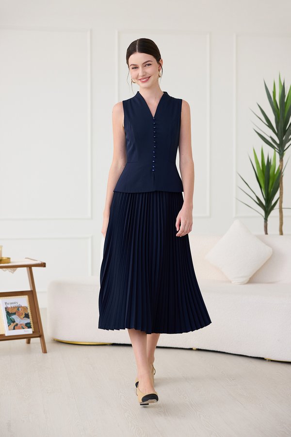 Santorini Dress In Navy Blue