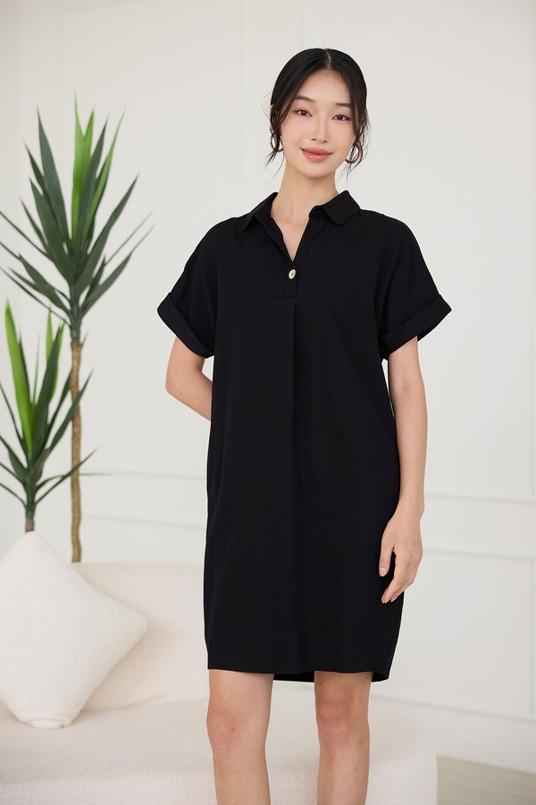 Angelina Dress In Black Wash