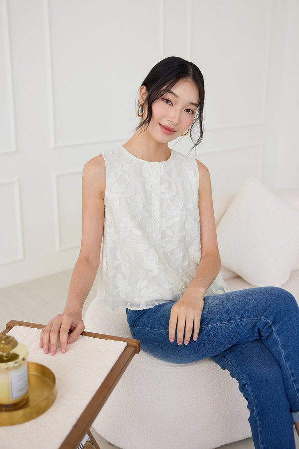 Elias Top In Ivory Cream