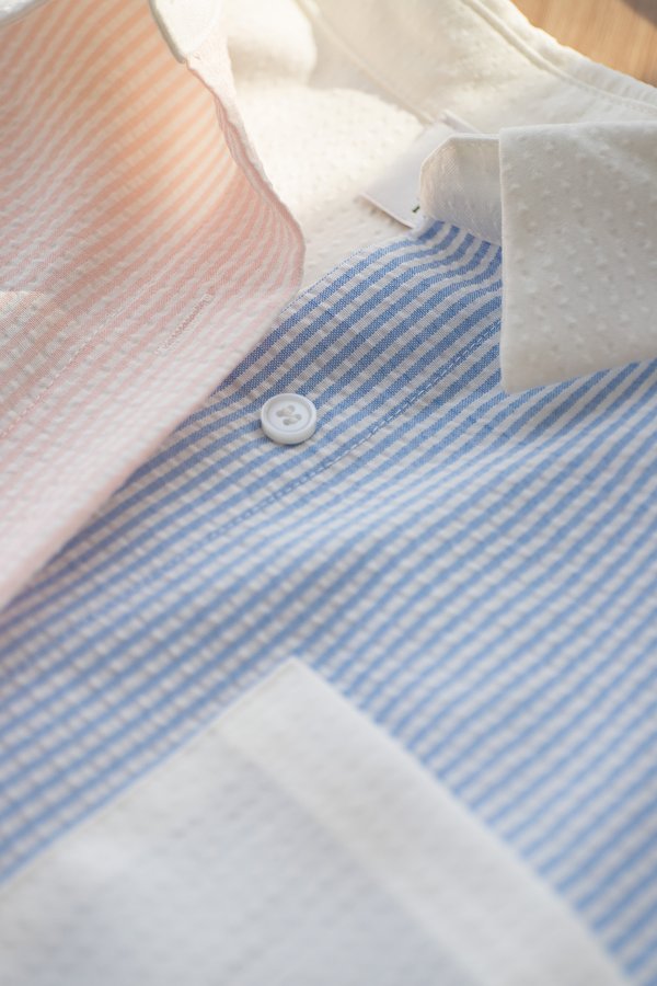 Nolan Top In Blue Pink Stripes