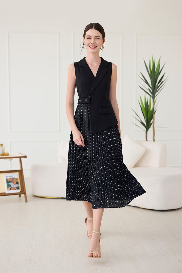 Capella Dress In Black Dots