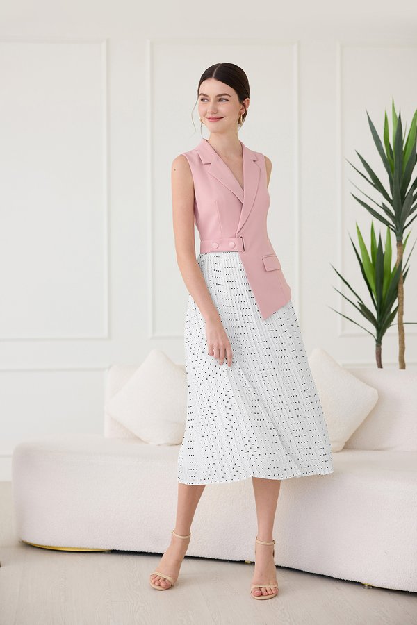 Capella Dress In Pink White Dots