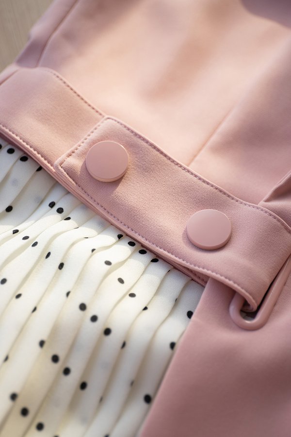 Capella Dress In Pink White Dots