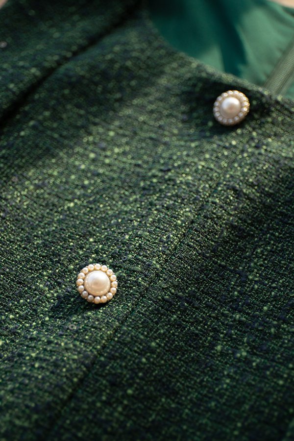 Emerald Dress In Forest Tweed