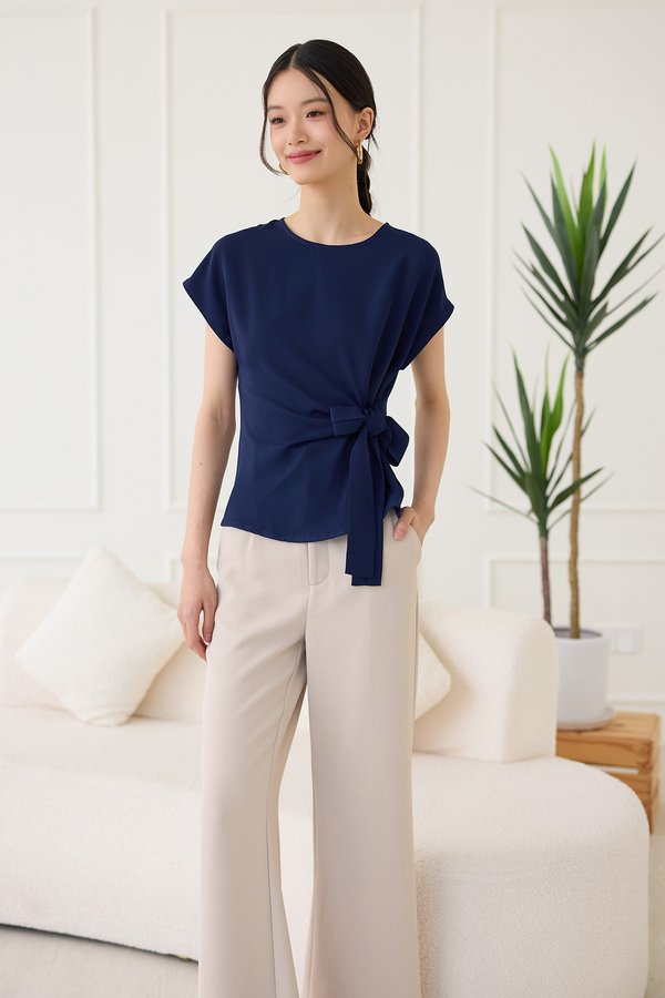 Gina Top In Navy Blue