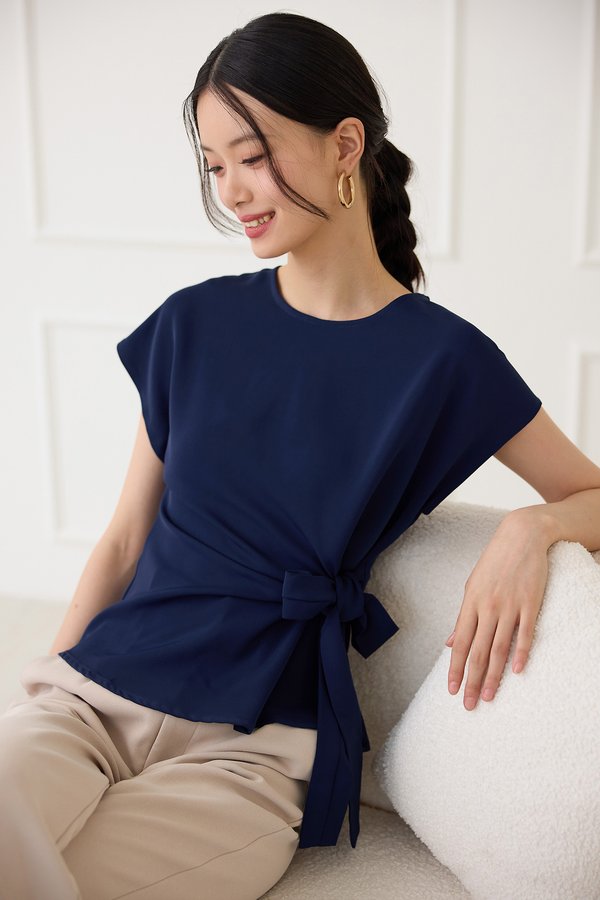 Gina Top In Navy Blue