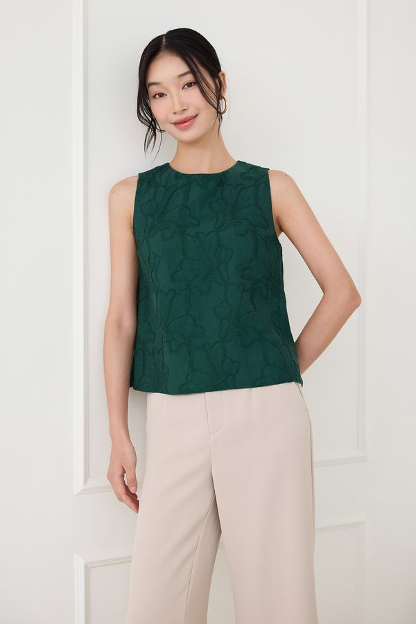 Marta Top In Forest Green