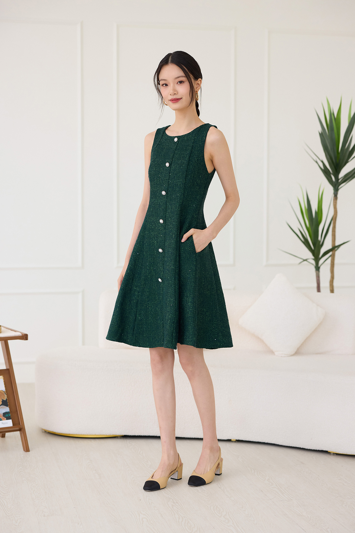 Emerald Dress In Forest Tweed | Kind To Kind