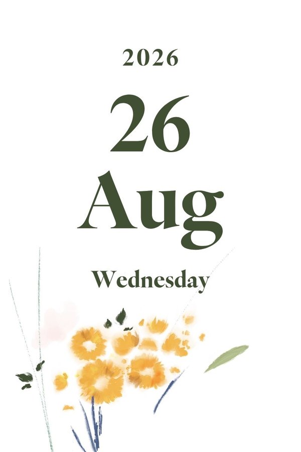 2026 August 26th (Wednesday)