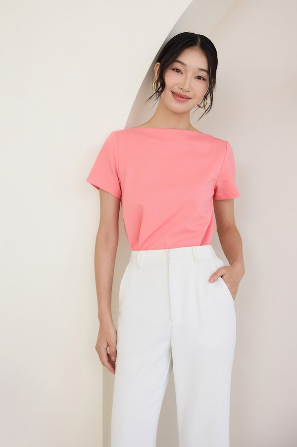 Grecia Top In Coral Pink