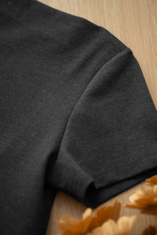 Grecia Top In Dark Heather Grey