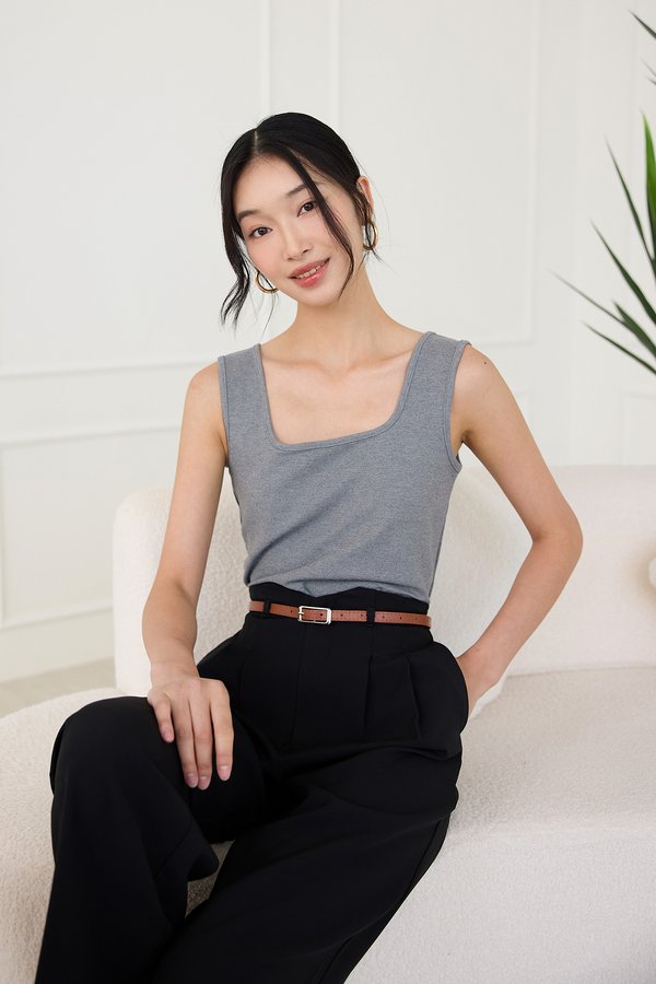 Jovienne Top In Heather Grey