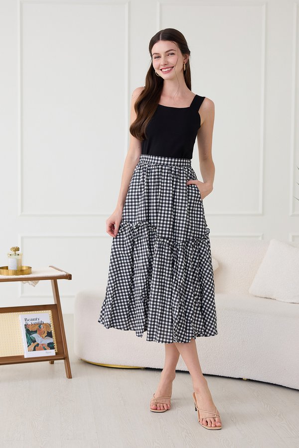 Leya Skirt In Black Gingham