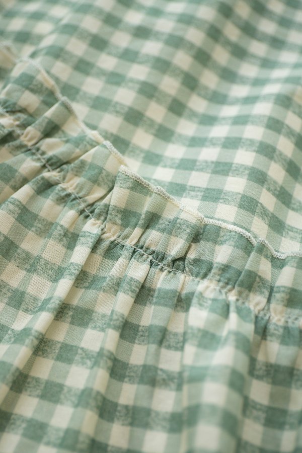 Leya Skirt In Sage Gingham