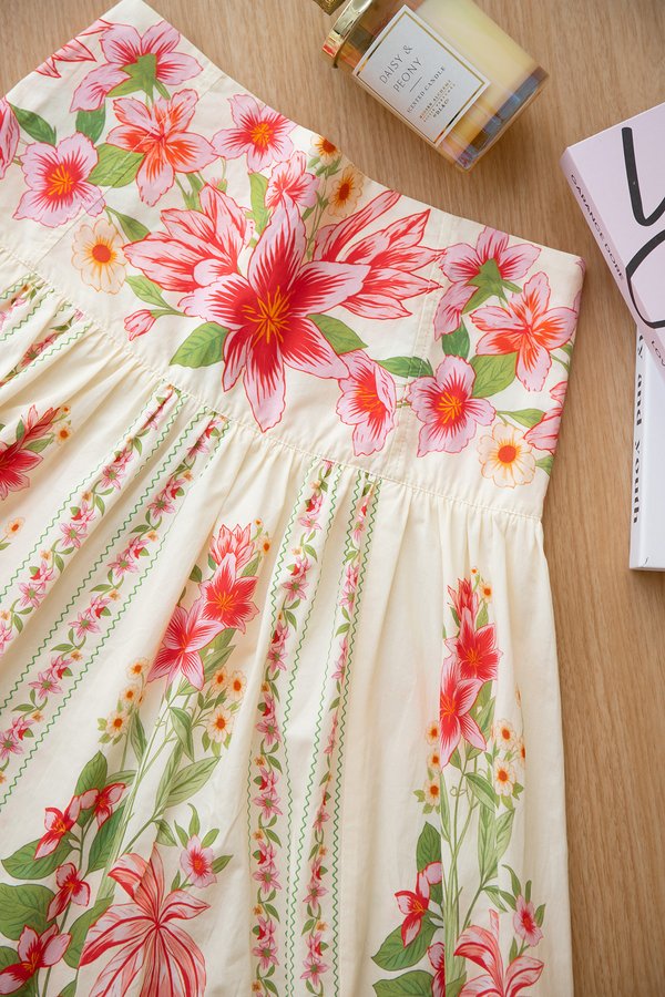 [Preorder] Catania Skirt In Pink Florals